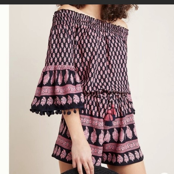 Anthropologie Pants - Anthropologie Raga Boho Off-shoulder Romper XS